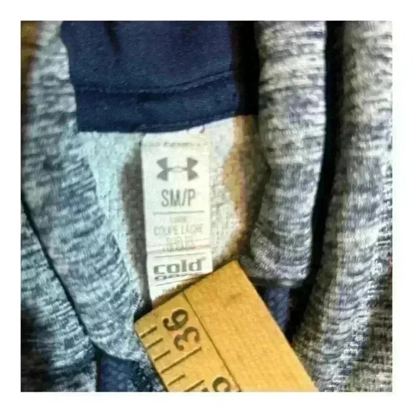 Under Armour Womens S petite Long Sleeve Drawstring Athletic Hoodie T Shirt Navy - Picture 4 of 7